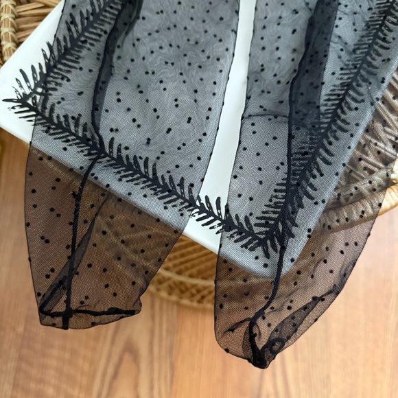 Black Mesh Sheer Polka Dot High Calf Socks - Picture 2 of 5